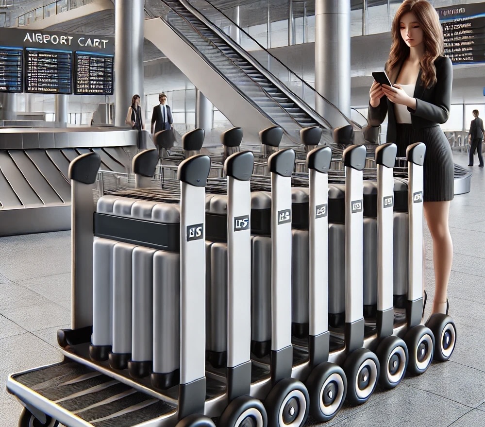 Airport luggage cart tracking system